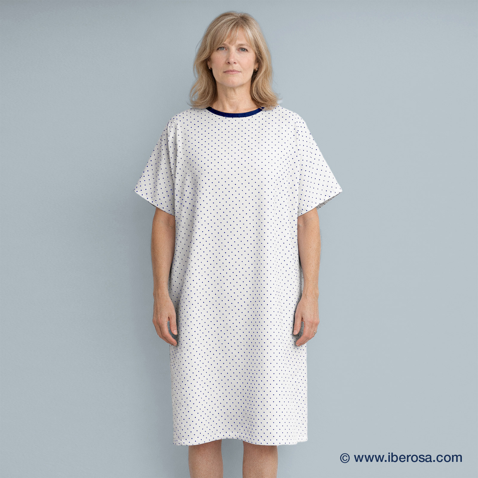 iberosa-textiles-rumbo-bata-paciente-topos-xxl-frontal